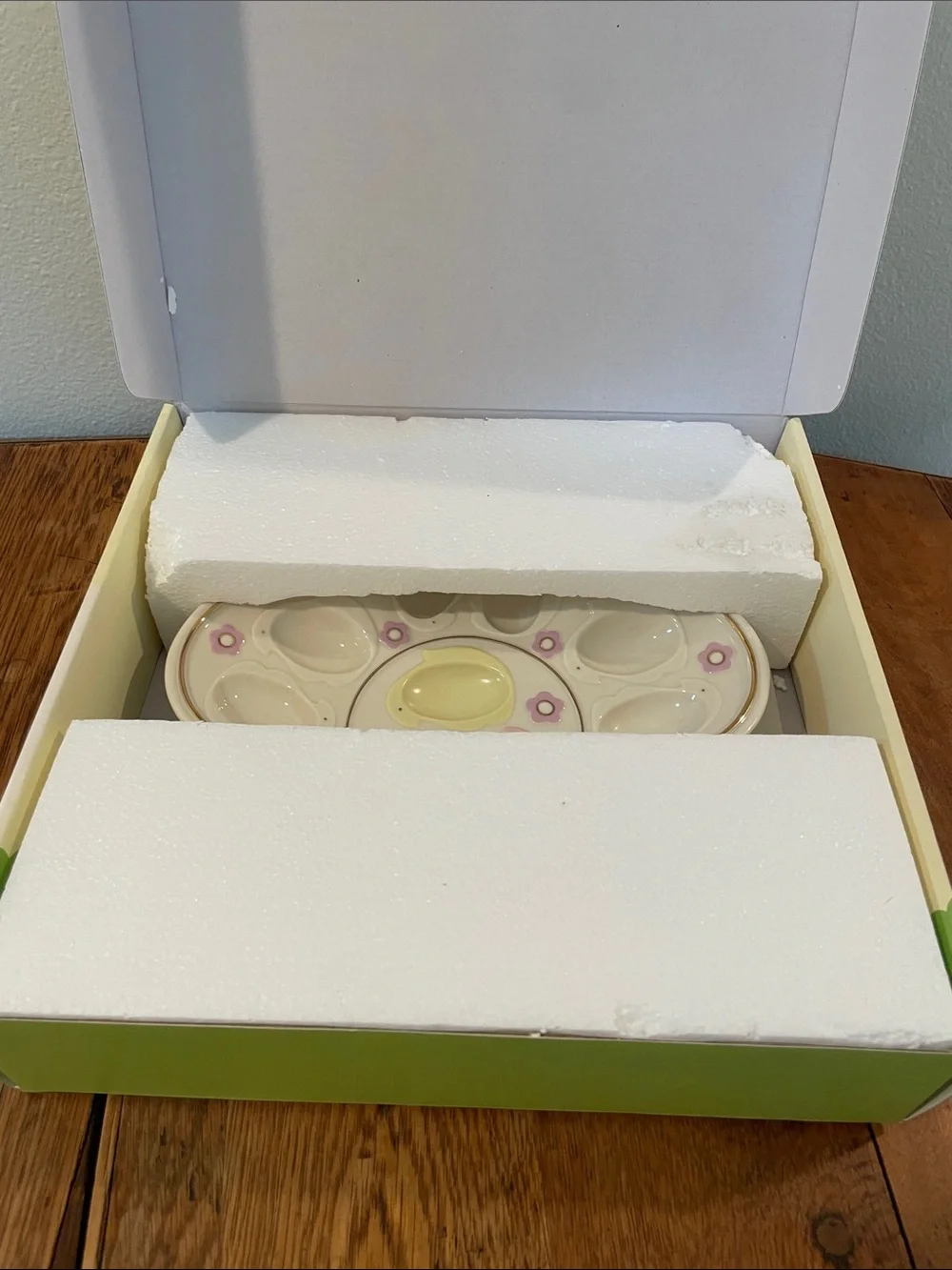 Lenox Peeps Deviled Egg Platter | Floral Ceramic Serving Dish | Retired